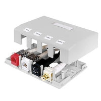 Hubbell HSB4W 4-Port iStation Surface Mount Box, White