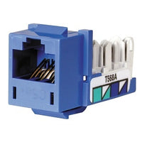 Hubbell HXJ5EB24 CAT5e Keystone Jack 8POS UNI A/B, 24-Pack, Blue