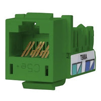 Hubbell HXJ5EGN24 CAT5e Keystone Jack 8POS UNI A/B, 24-Pack, Green