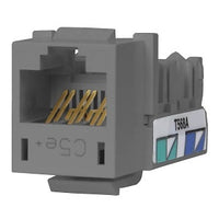 Hubbell HXJ5EGY24 CAT5e Keystone Jack 8POS UNI A/Gray, 24-Pack