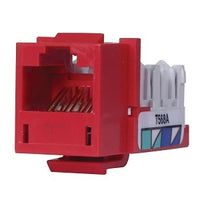 Hubbell HXJ6R24 CAT6 Keystone Jack, 8POS UNI A/Red, 24-Pack