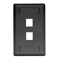 Hubbell IFP12BK Wallplate Flush 1-Gang 2-Port Wall Plate, Black