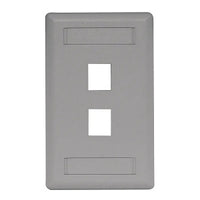Hubbell IFP12GY Wallplate 1-Gang 2-Port Gray Keystone Wallplate, Flush Mounting