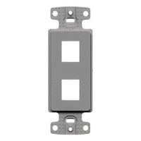 Hubbell NS612GY Decora Decorator Frame Plate, Keystone Frame, 2-Port, Gray