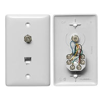 Hubbell NS748W 1-Gang Plate with F-Connectors, White