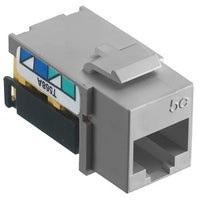 Hubbell NSJ5EGY24 CAT5e Keystone Jack 8POS UNI A/B, Gray, 24-Pack