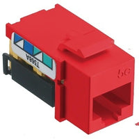 Hubbell NSJ5ER24 CAT5e Keystone Jack 8POS UNI A/Red, 24-Pack