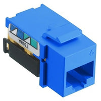 Hubbell NSJ6B24 CAT6 Keystone Jack, 8POS UNI A/B, 24-Pack, Blue