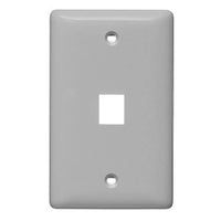 Hubbell NSP11GY Label-Less -Gang 1-Port Gray Keystone Wallplate