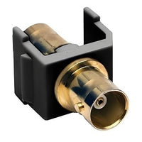 Hubbell SFBGBK Snap-Fit BNC Coaxial Cable Connector, Female-to-Female, Gold-Plated, Black