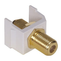 Hubbell SFF3GW F Coax Keystone Snap-Fit, 3GHz Gold Style, White