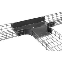 Hubbell HBTT0416SWBK Wire Basket, Preform Radius Tee, 4"H x 16"W, Black, Steel Wall