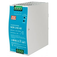 Industrial DIN-Rail Mount Power Supply Unit, 240 W, Metal Housing, Blue/Silver