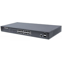 16-Port Gigabit Ethernet PoE+ Web-Managed Switch with SFP Ports,IEEE 802.3at/af PoE+ / PoE Compliant, 220W, Self-Healing Network, Endspan, 19" Rackmount