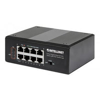 8-Port Gig PoE+ Industrial Switch with PoE Passthrough, DIN-Rail Mount