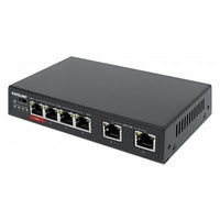 6-Port Ethernet Switch with PoE Ports, 1 HP 60W PoE Port, 3-PoE Port, PoE Power Budget 65 W, PoE Extend Mode, 2 RJ45 Uplink Ports, VLAN
