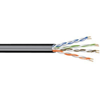 West Penn 4246SPBK1 CAT6 OSP Cable, 23/4 Solid BC, UTP, Outdoor, UV Resistant PE, 1000' (304.8m) Reel, Black