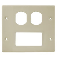 Hubbell HBL4747BRIV Raceway Plate for 2-Gang Duplex/Style HBL 4750, Ivory