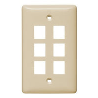 Hubbell NSP16LA 1-Gang 6-Port Wall Plate, Label-Less