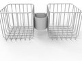JACO 51-3933 Basket - Wire, 6x6x6, Dual R & L Post Mt