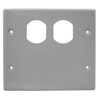 Hubbell HBL4747BXGY Raceway Plate, 2-Gang, 1 Duplex / Blank, HBL4750 Series, Gray