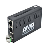 AMG Systems AMG210M-2G-1SS1B 2+1 Commercial Media Converter, 2-Port 10/100/1000Base-T(x) RJ45, 1-Port 1000Base-Fx, Singlemode, 1-Fiber, 1550nm, B-Side, LC Connector