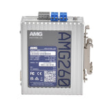 AMG Systems AMG260-2GBT-1S-P180 Series 2+1 Port Industrial PoE Media Converter, DIP-Switch Functions, 2 x 52-56VDC Power Inputs, Fault Relay