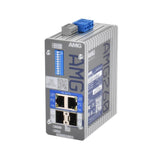 AMG Systems AMG260-2GBT-2S-P180 Series Dual Channel 2+2 Port Industrial PoE Media Converter, DIP-Switch Functions, 2 x 52-56VDC Power Inputs, Fault Relay