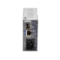 AMG Systems AMG265M-1FBT-1S-P90 Series Industrial Mini Media Converter, 1 x 10/100Base-T(x) RJ45 Port, 1 x 100/1000Base-Fx SFP Port, 85-264VAC IEC Mains Power Input