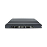 AMG Systems AMG560-24GAT-4XS-P300 Industrial 28-Port Managed Switch, 24x10/100/1000Base-T(x) RJ45 Ports, 4x1/2.5/10G Base-FX SFP+ Ports, 1U, 19" Rack Mount