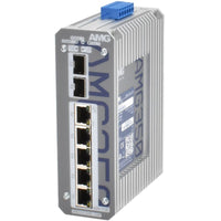 AMG Systems AMG350-4GAT-1G-2S-P120 Series Industrial 7-Port Unmanaged PoE Switch, DIN Rail / Wall Mount, 48-56VDC Power Input