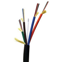 Hubbell HFCD14048R3BK HFCD14 Series Indoor/Outdoor Tight Buffer, 48 Strand, Riser Fiber Optic Cable, OM3, MM, Black Jacket