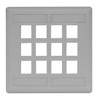 Hubbell IFP212GY Wall Plate, Flush 2-Gang 12-Port, Gray