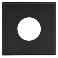 Hubbell P703BK 2-Gang Wall Plate with Two 2.15-Inch Openings, Black
