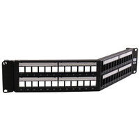 Hubbell HPJ48A 48-Port Angled Unloaded Oanels, 19", Black