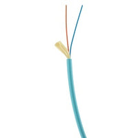Hubbell HFCD1002R4 Fiber Optic Cable, OM4, 2-Fiber, Double Sheath Riser, Tight Buffer, Aqua