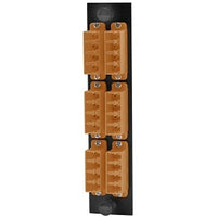 Hubbell FSPLCQS6OR Fiber Optic Patch Panel with 24 Ports and 6 Quad LC Connectors
