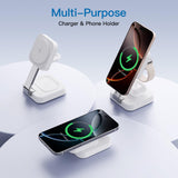 Traveling Wireless Mag-Safe Fast Charging Station,Magnetic 3 In 1 Charger With I
