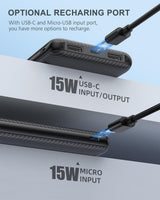 Portable Charger 10000Mah Battery Pack, Slim Powerbank With 5V 3A Usb-C In/Out,