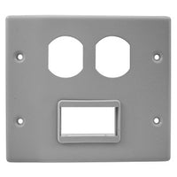 Hubbell HBL4747BSGY, Raceway, 2 Gang Duplex/S2 Mini, 1-Pack, Gray