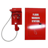 Kidde 6830-NY-S4 Four-State Remote Telephone Warden Station, Surface Mount, Hinged Surface Door with Magnetic Latch, Handset Includes Armored Cord