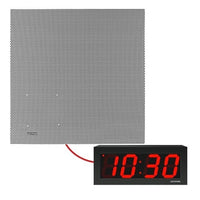 Valcom VIP-4122-D44-IC IP Lay-In 2' x 2' Ceiling Speaker with 4-Digit Digital Clock Kit, Includes 50' Cable, White