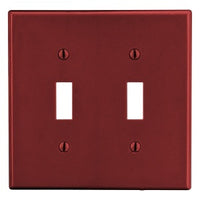 Hubbell PJ2R M-Size 2-Gang Toggle Wall Plate, Red