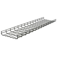 Hubbell HBT0422BK Wire Basket Tray, Round, 4"H x 22"W x 118"L, Black