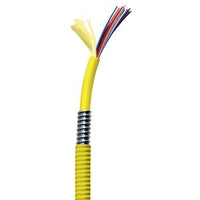 Hubbell HFCD15012PS Indoor 12-Fiber Optic Cable, Single-mode, Distribution, Armored, Yellow