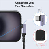 Short Usb C Cable 3.1 Right Angle [1.5Ft 2 Packs], 5A Fast Charging, 10Gbbps Hig