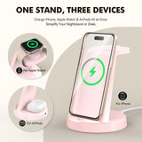 For Iphone Charger Stand: 3 In 1 Wireless Charger For Apple Iphone 17 16E 16 15