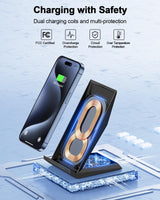 Charger, Nanami Wireless Charging Stand Compatible Iphone 17/17 Air/16/15/15 Pro