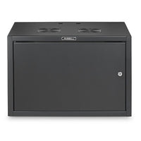 Hubbell HEQ12S Rack Cabinet and Frame, 5U 14-Inch Deep Solid Door, Black