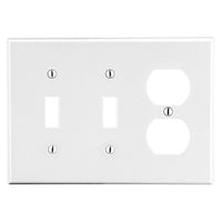 Hubbell P28W Wall Mount Plate, Dual Toggle, Clean and Modern Design, Durable Finish